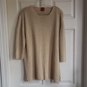 Olsen Europe Light Beige Knit Tunic Sweater